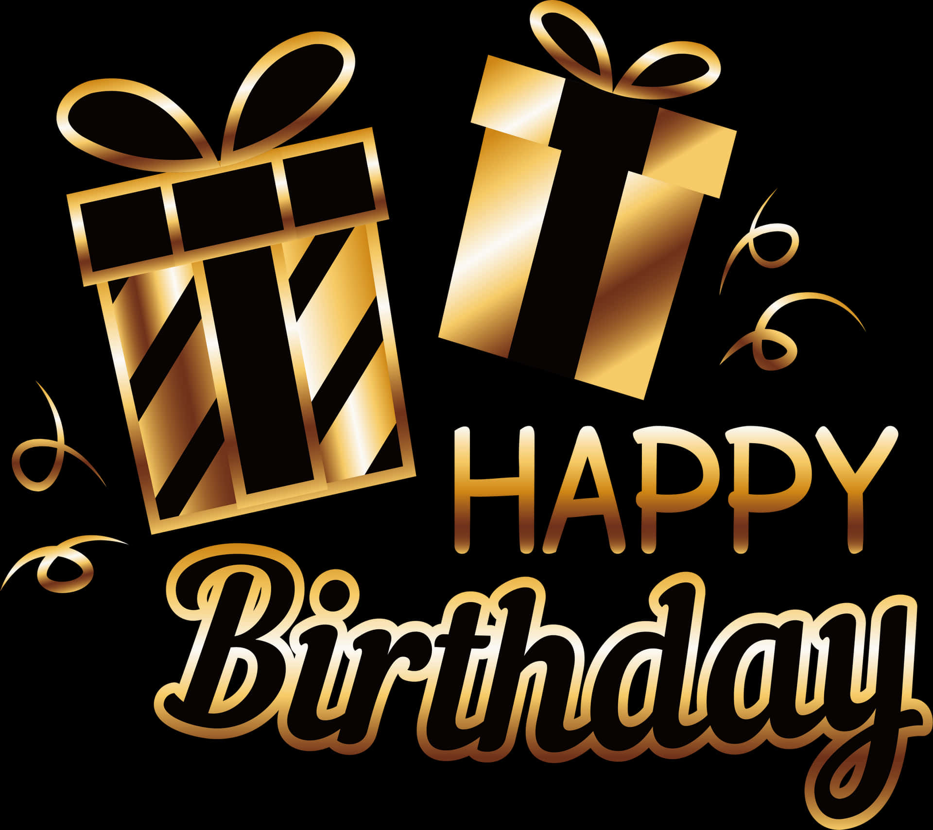 Golden_ Birthday_ Gifts_ Celebration PNG image
