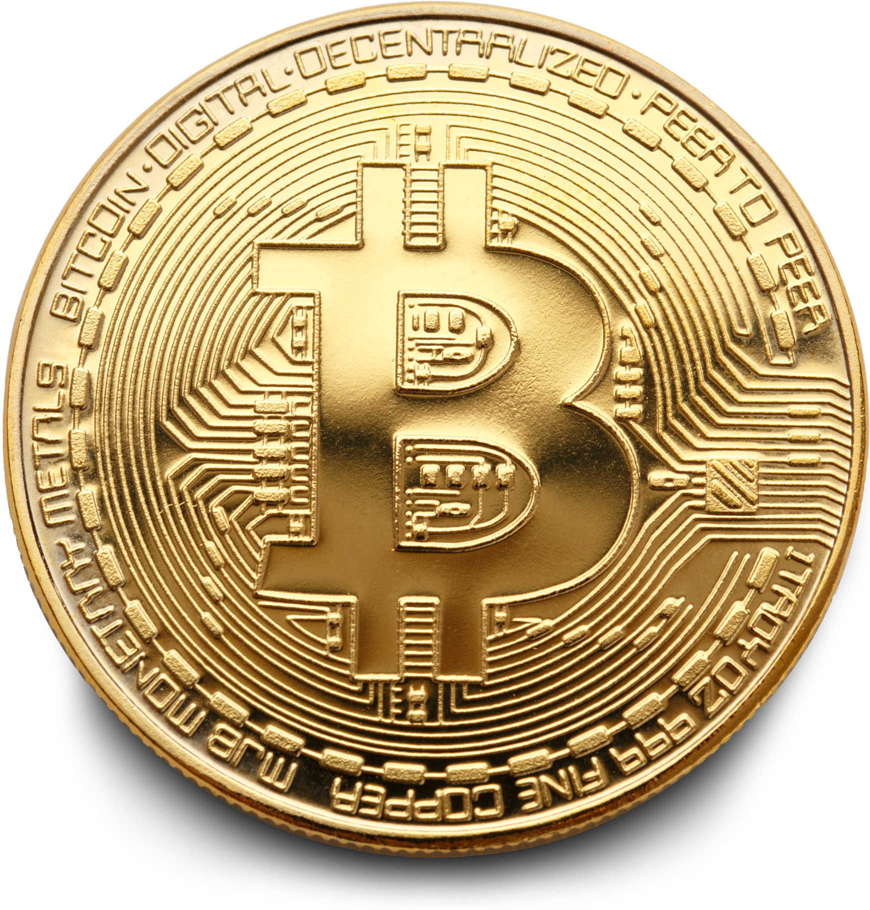 Golden Bitcoin Coin PNG image