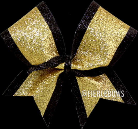 Golden Black Glitter Cheer Bow PNG image