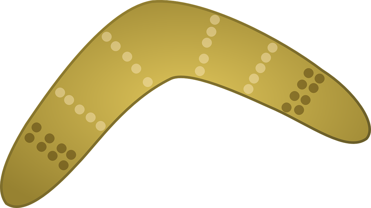 Golden Boomerang Vector Illustration PNG image