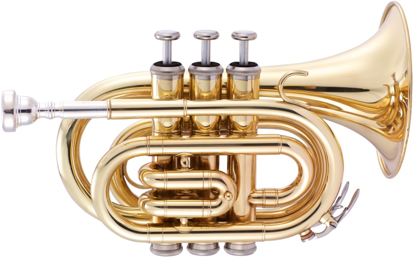 Golden Brass Trumpet PNG image