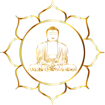 Golden Buddha Lotus Design PNG image