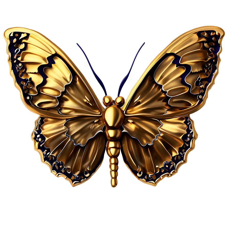Golden Butterfly Luxury Png Rcw67 PNG image