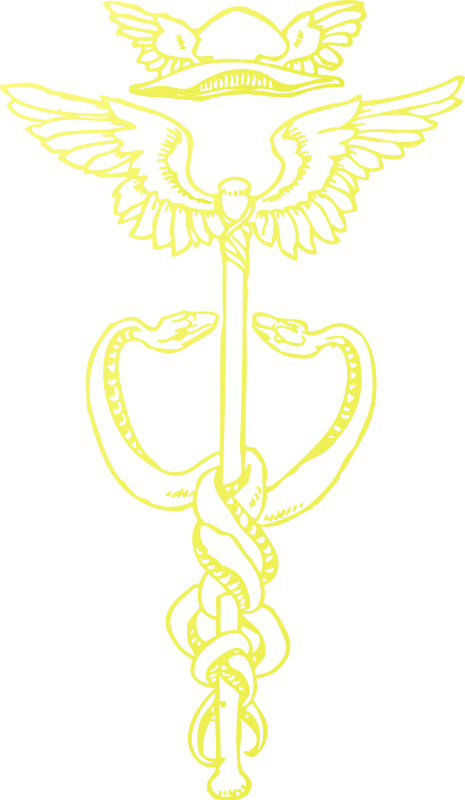 Golden Caduceus Symbol PNG image