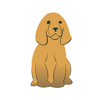 Golden Cartoon Dog Illustration PNG image