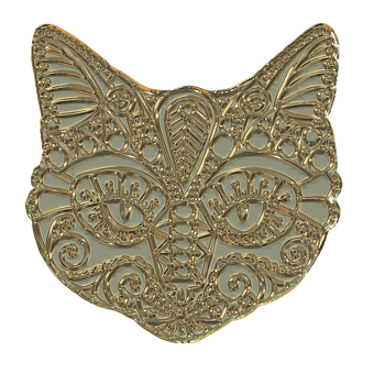 Golden Cat Mask Design PNG image