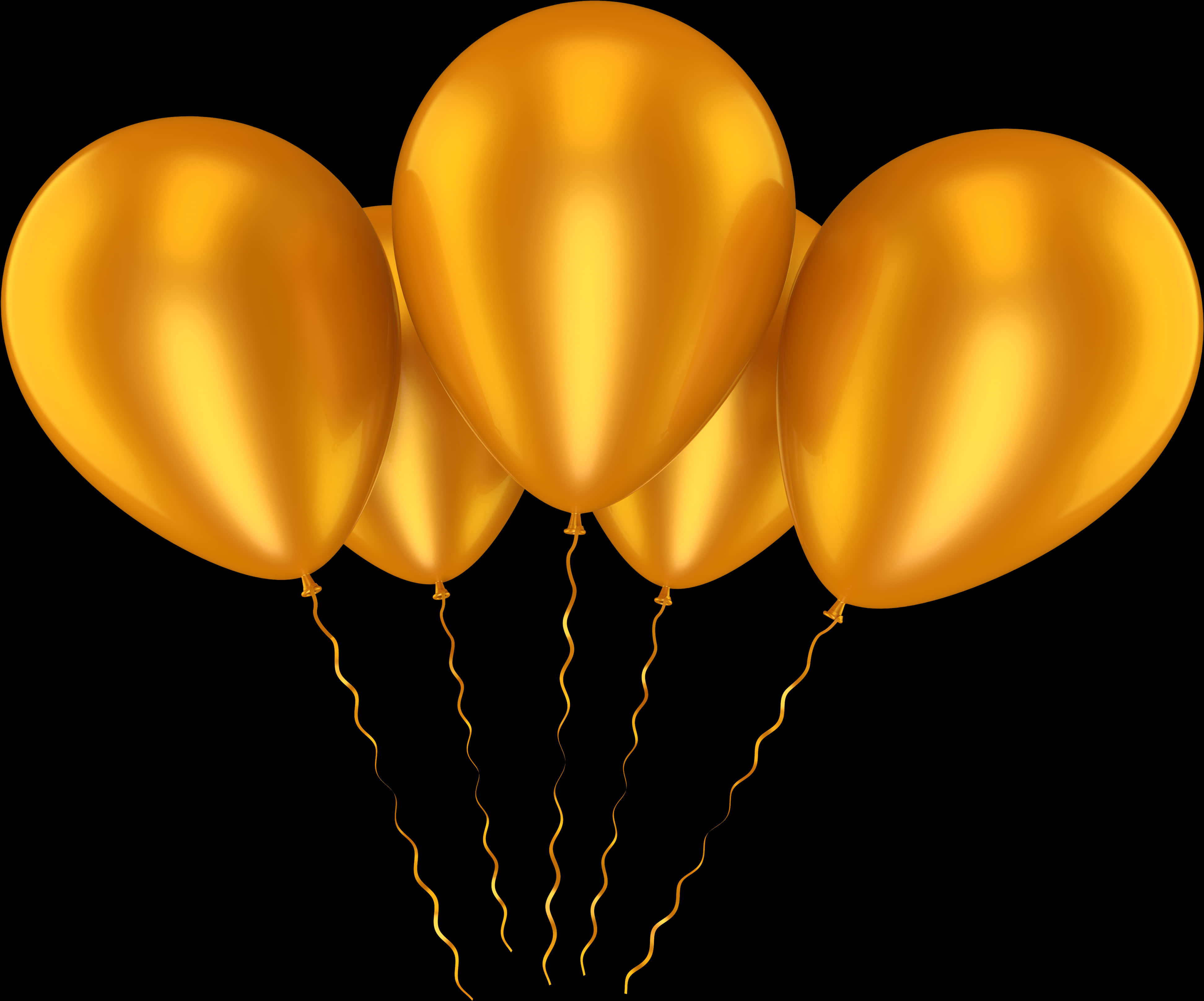 Golden Celebration Balloons PNG image