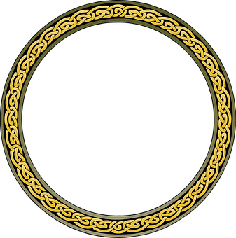 Golden Celtic Knot Border Design PNG image