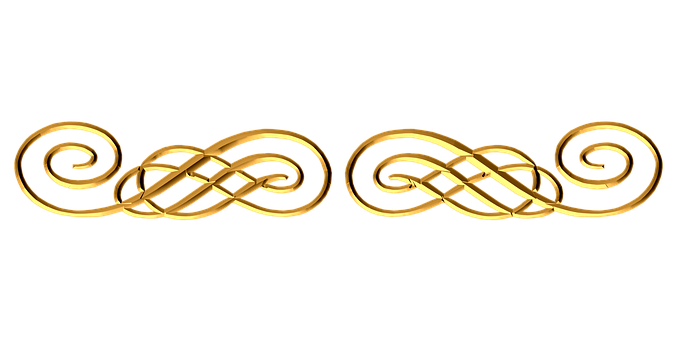 Golden Celtic Knot Design PNG image