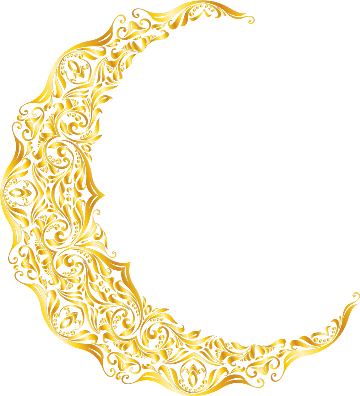 Golden Celtic Knotwork Crescent PNG image