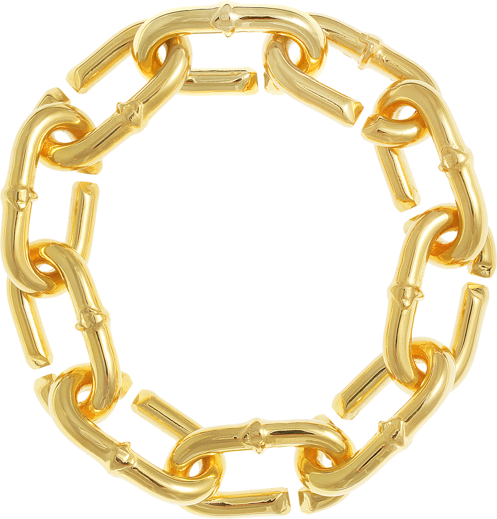 Golden Chain Links Circle PNG image