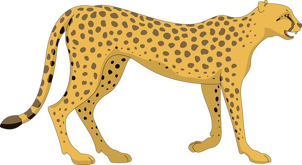 Golden Cheetah Illustration PNG image