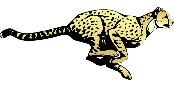 Golden Cheetah Silhouette PNG image