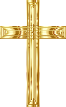 Golden Christian Cross PNG image