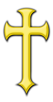 Golden Christian Crosson Black Background.jpg PNG image