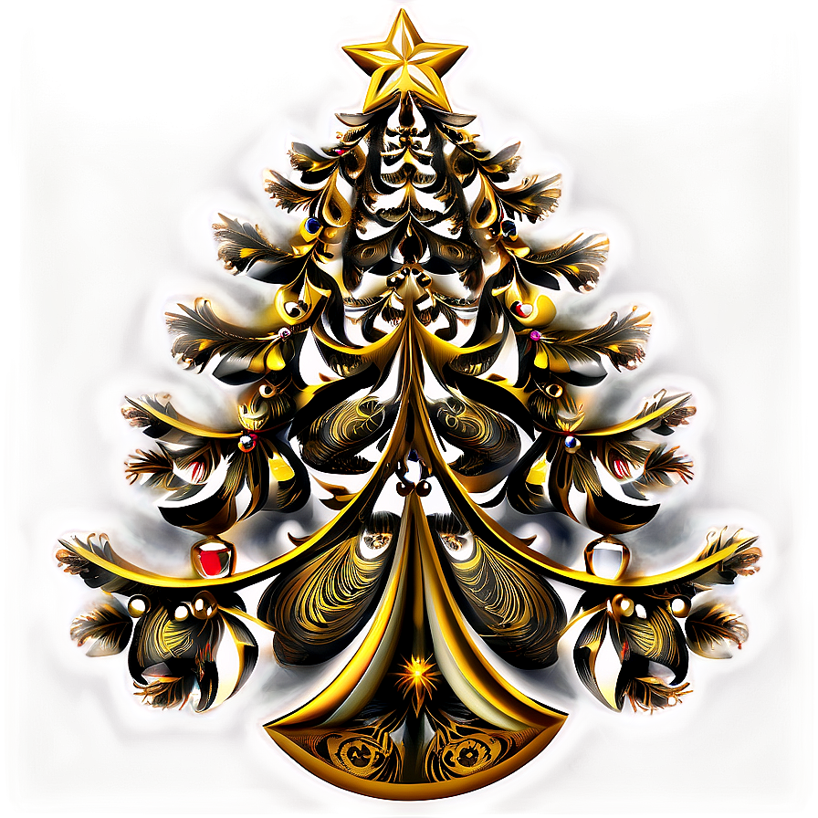 Golden Christmas Tree Decoration Ideas Png 06282024 PNG image