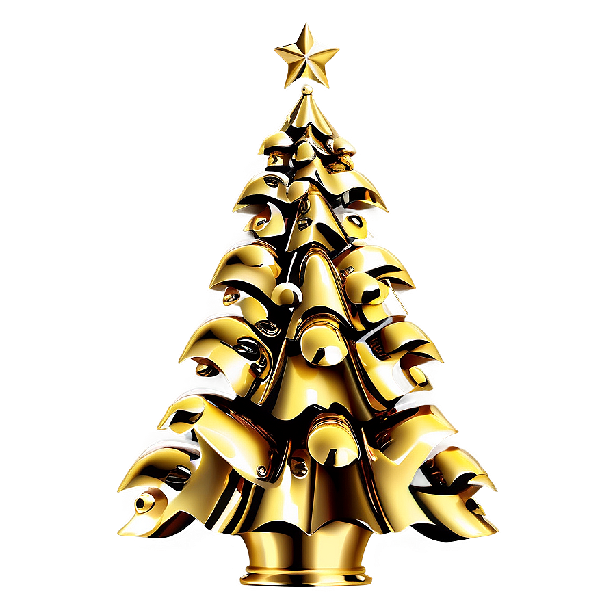 Golden Christmas Tree Decoration Ideas Png 06282024 PNG image