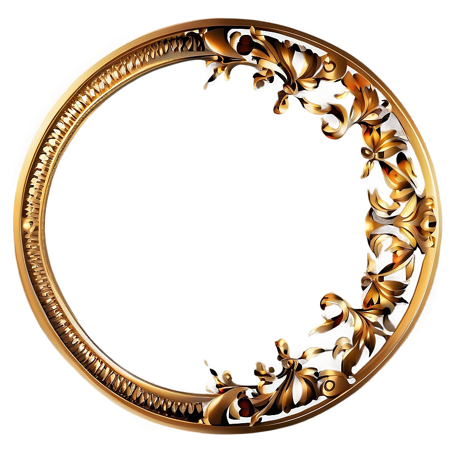 Golden Circle Border Design Png Yee PNG image