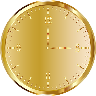 Golden Clock Face PNG image