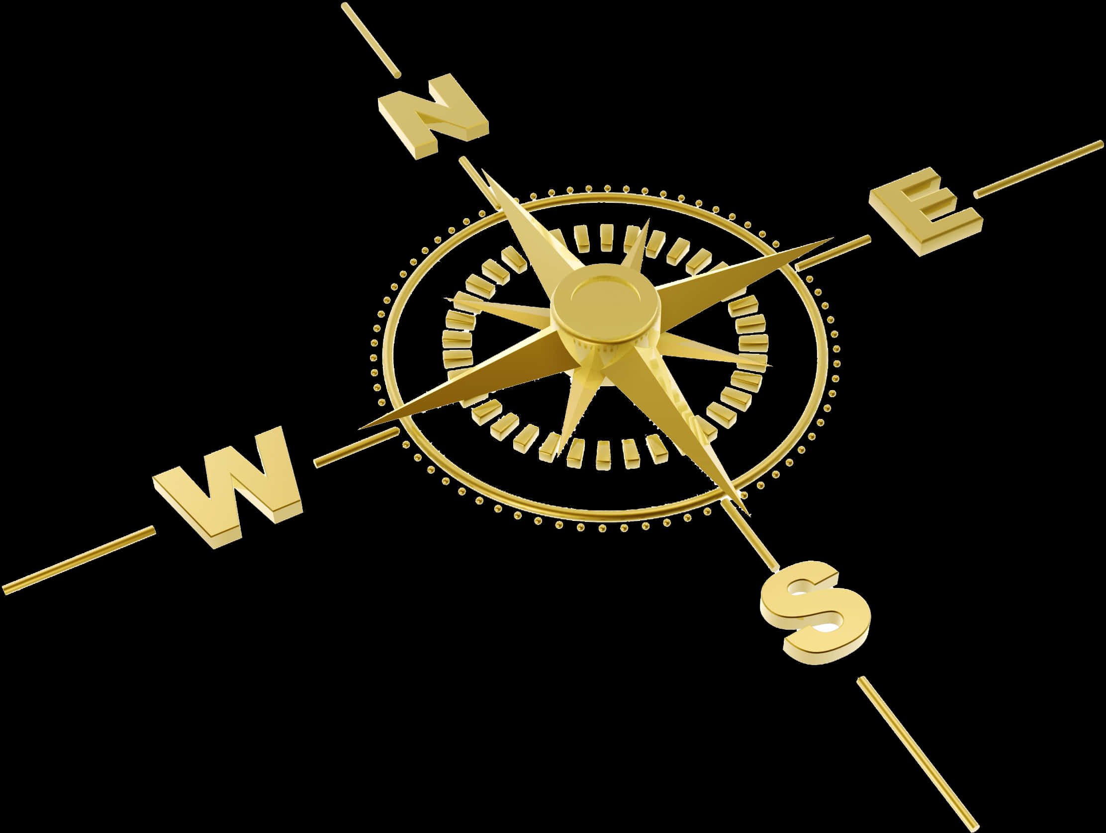 Golden Compass Black Background PNG image