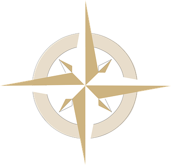 Golden Compass Rose Graphic PNG image