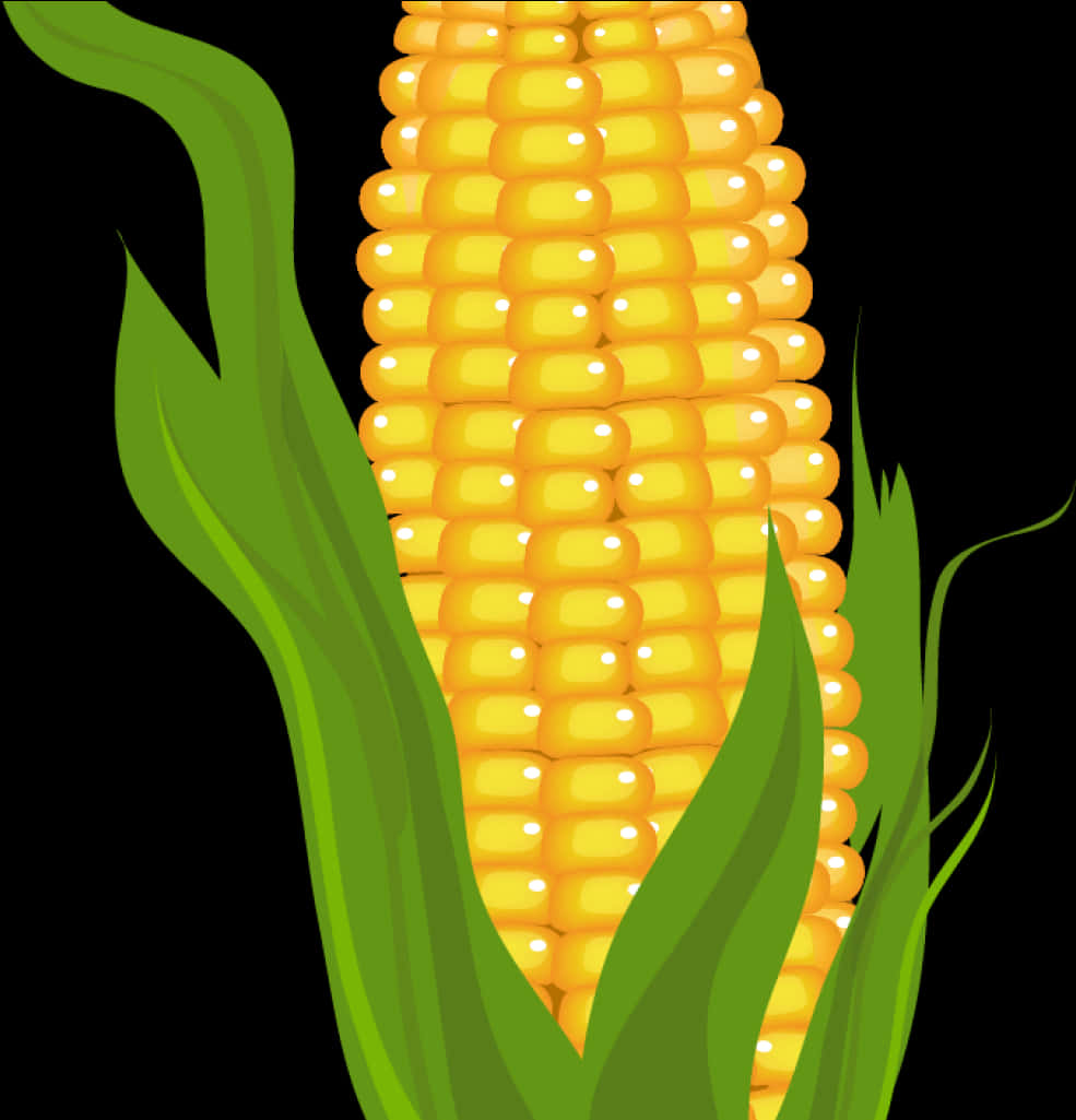 Golden Corn Cob Illustration PNG image