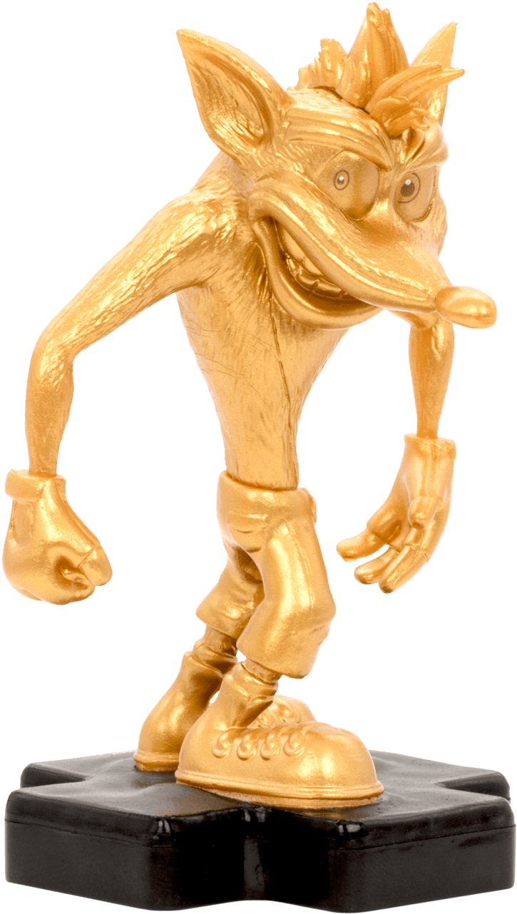 Golden Crash Bandicoot Figure PNG image