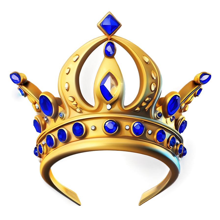 Golden Crown With Sapphires Png 06282024 PNG image