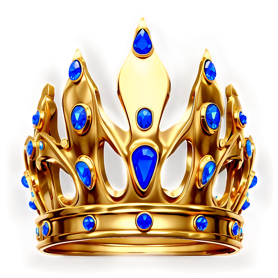 Golden Crown With Sapphires Png Wnx PNG image