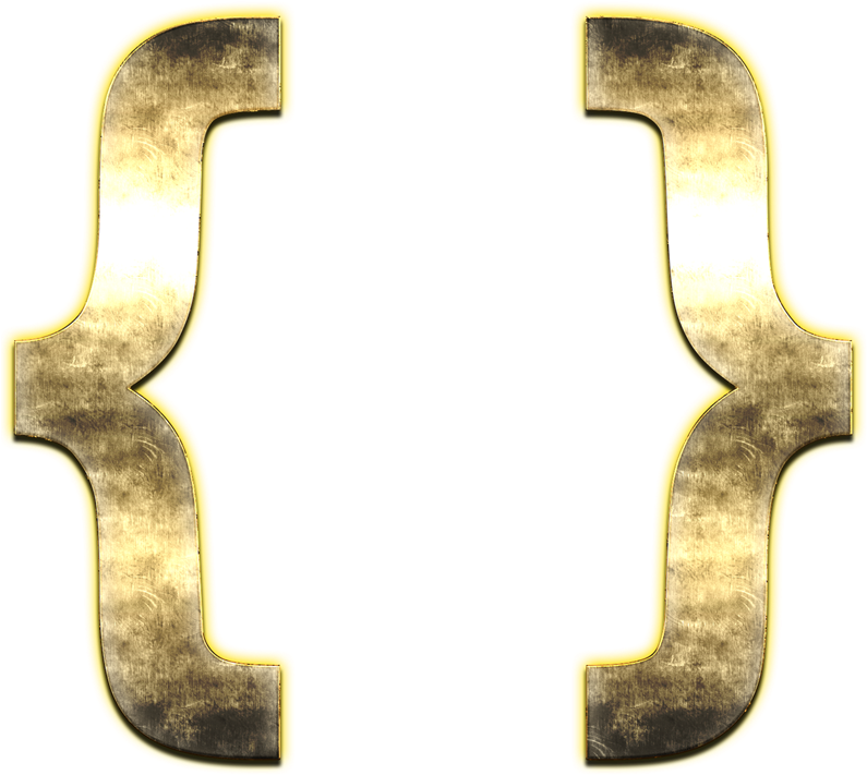 Golden Curly Brackets Graphic PNG image