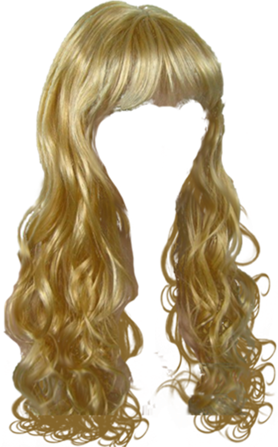 Golden Curly Hair Transparent Background PNG image