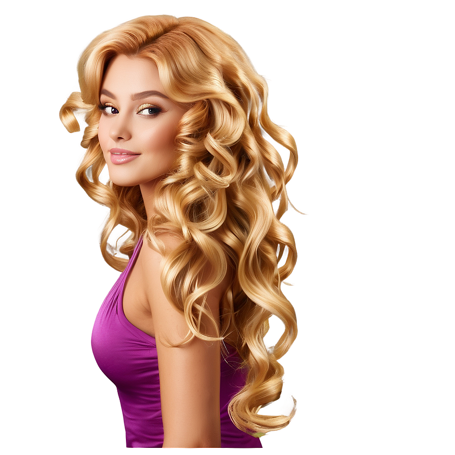 Golden Curly Hair Waves Png Lah PNG image