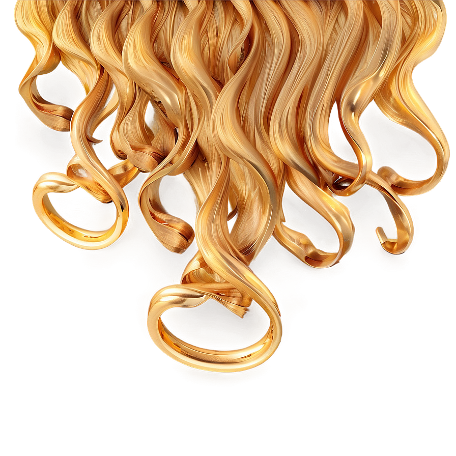 Golden Curly Hair Waves Png Mwm87 PNG image