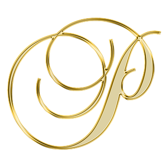 Golden Cursive Alphabet Letter G PNG image