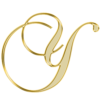 Golden Cursive Letter Q PNG image