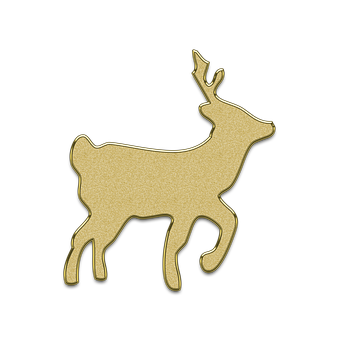 Golden Deer Silhouette Graphic PNG image