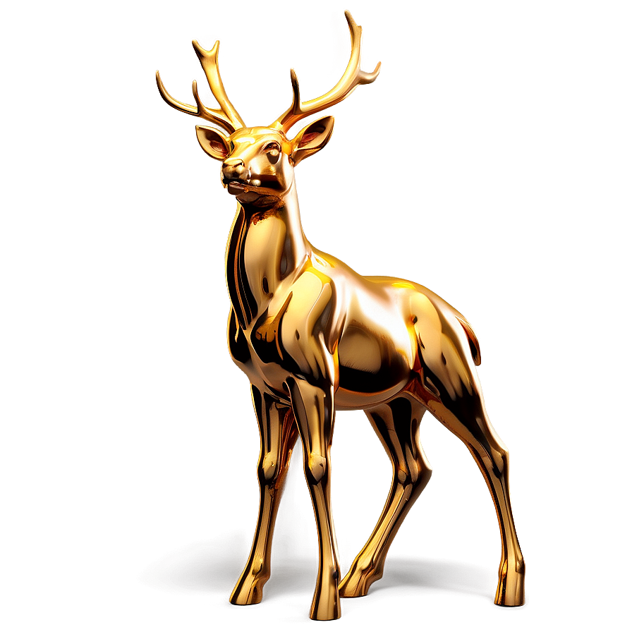 Golden Deer Statue Png 05062024 PNG image