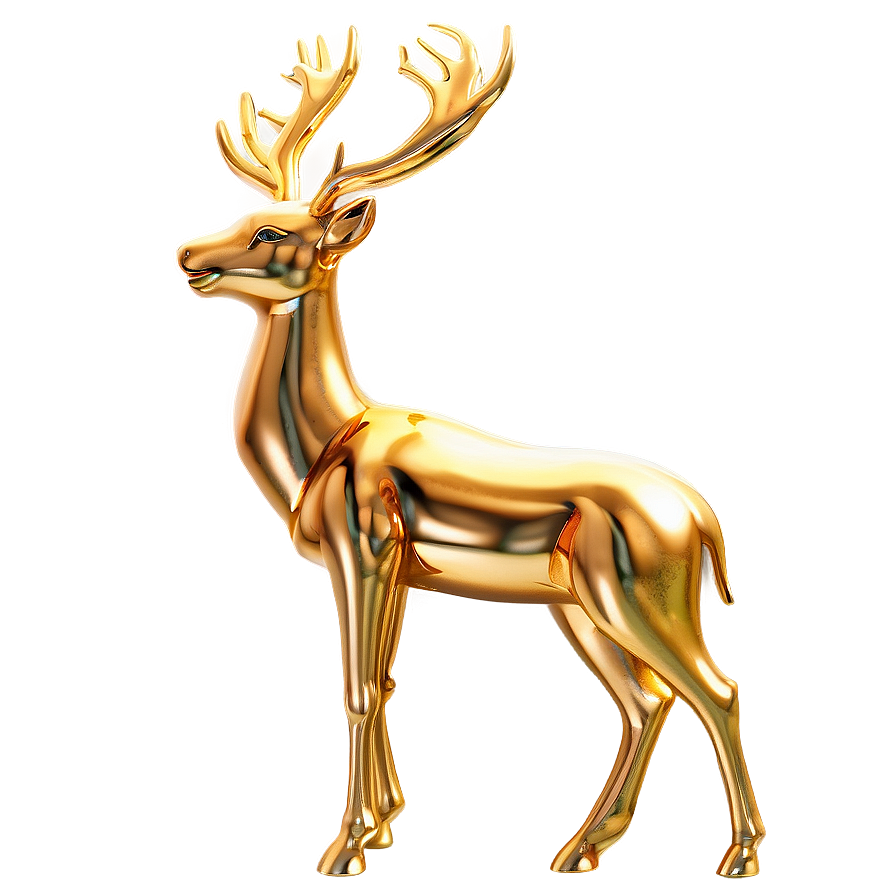 Golden Deer Statue Png Pdg58 PNG image
