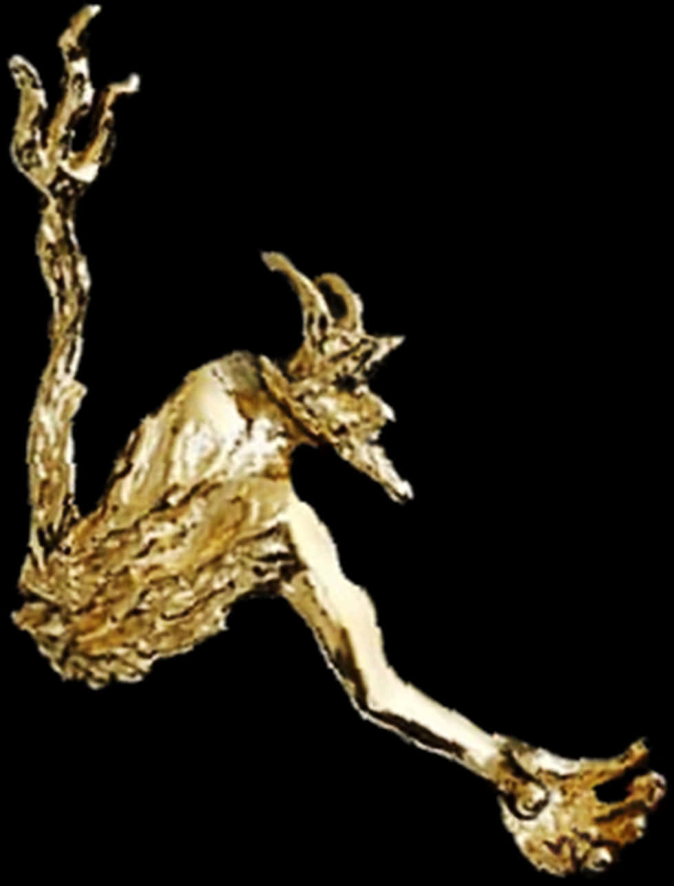 Golden_ Devil_ Sculpture PNG image
