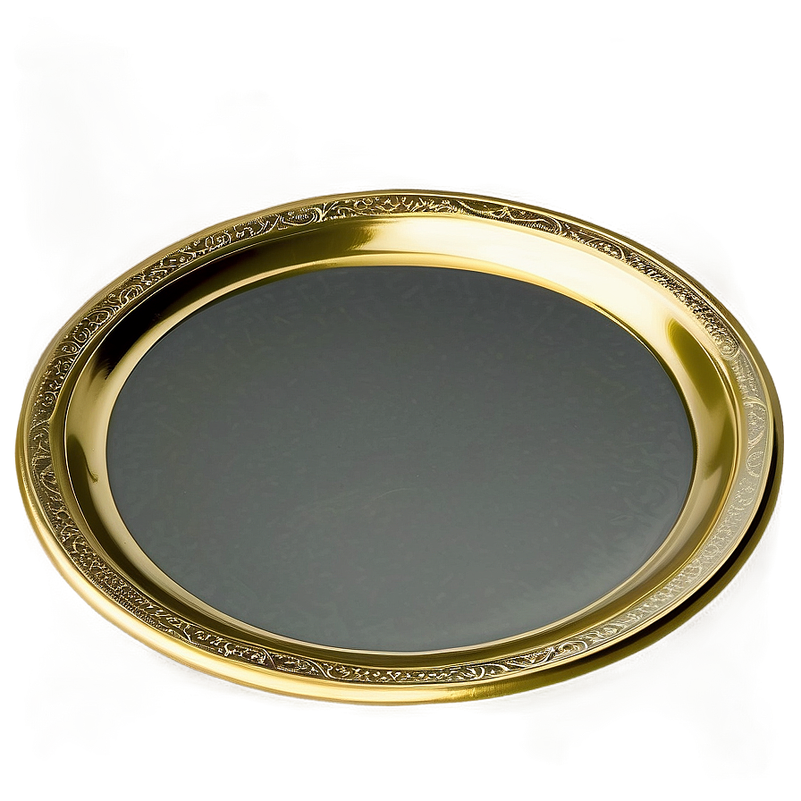 Golden Dinner Plate Png Nft PNG image