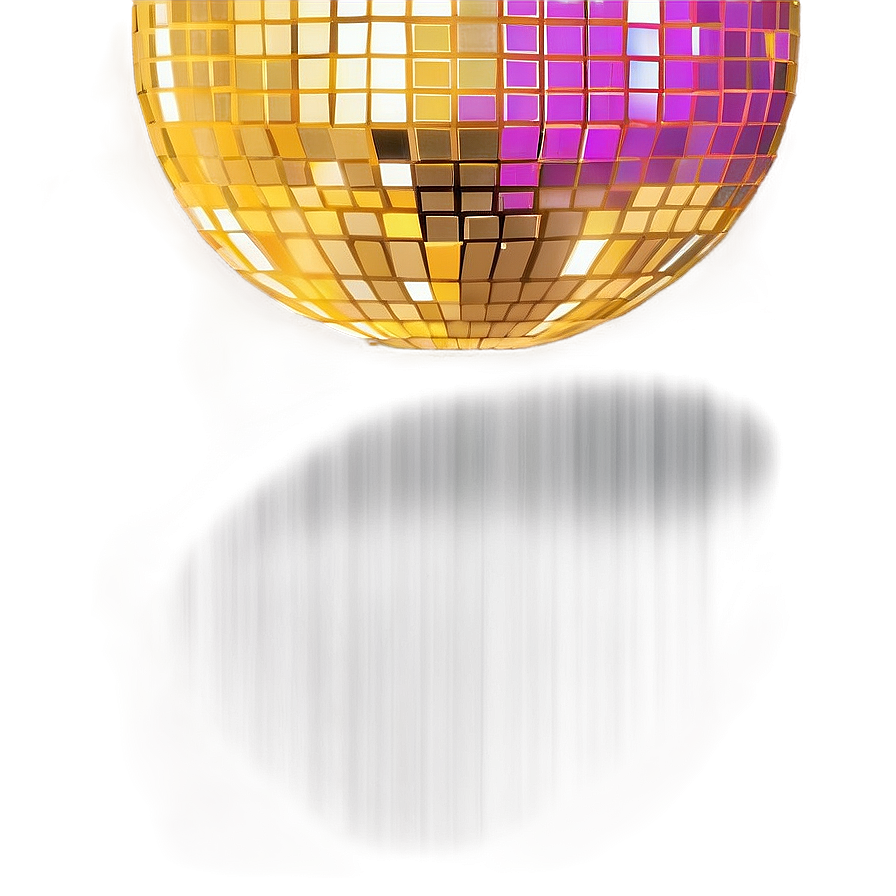 Golden Disco Ball Reflection PNG image