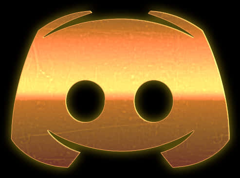 Golden Discord Logo Glow PNG image