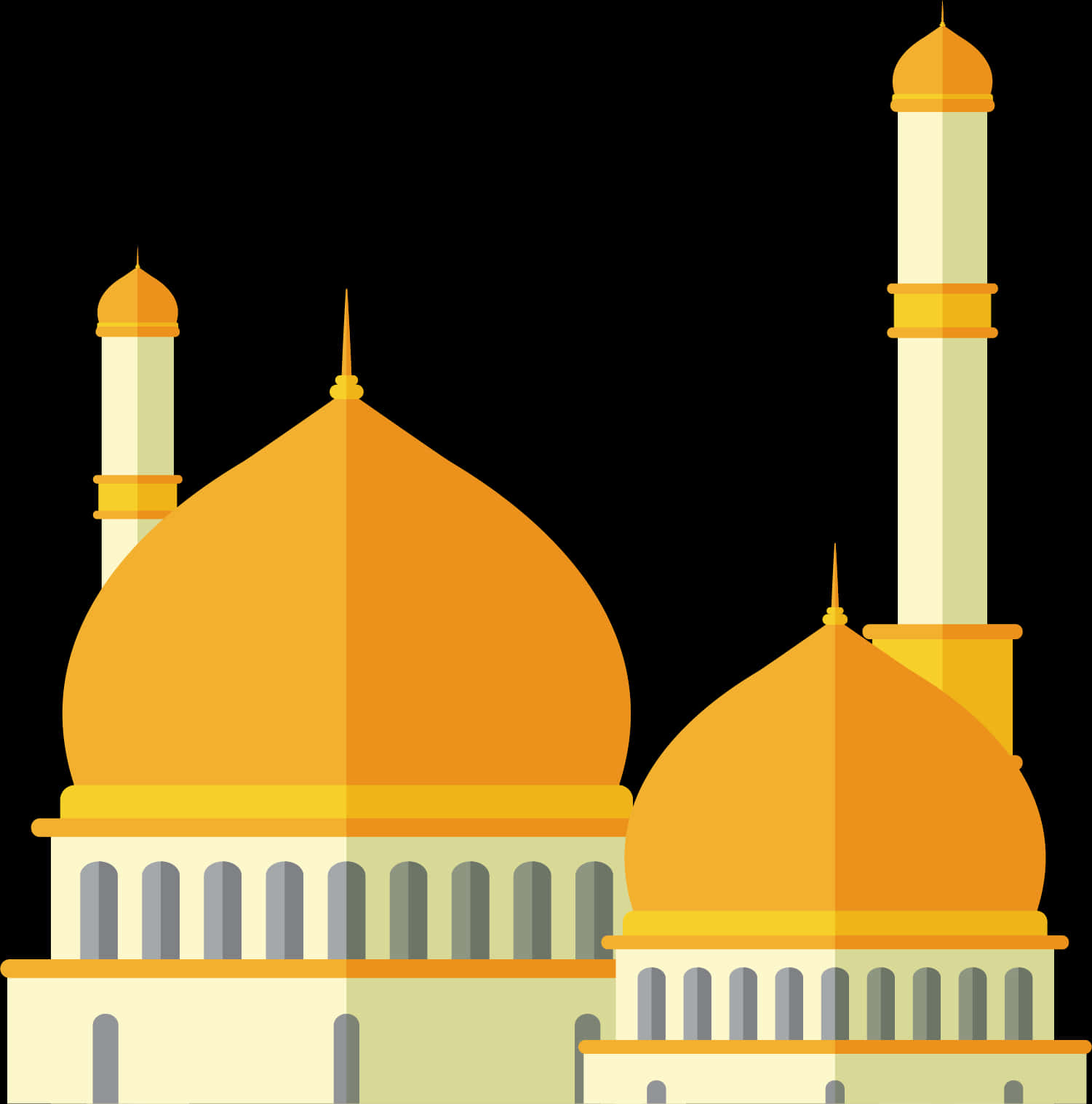 Golden_ Dome_ Mosque_ Vector_ Illustration PNG image