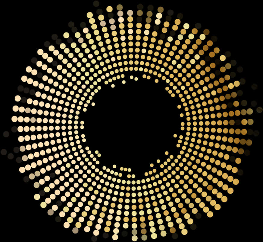 Golden Dot Spiral Abstract PNG image