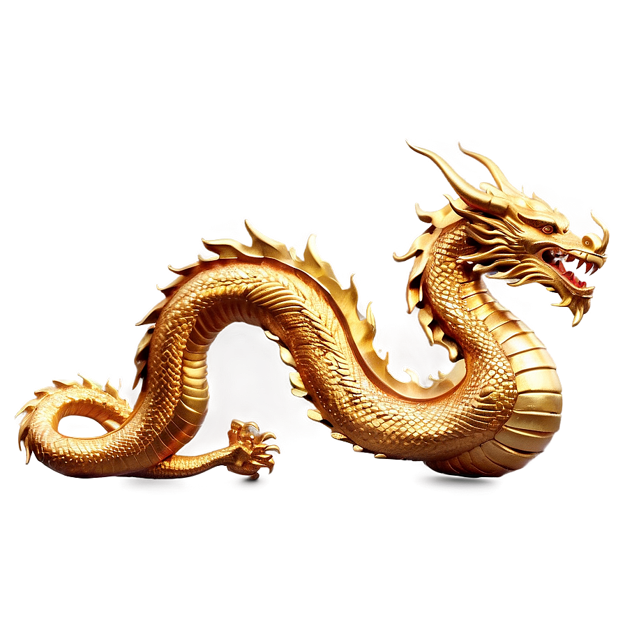 Golden Dragon Statue Png Bcu57 PNG image