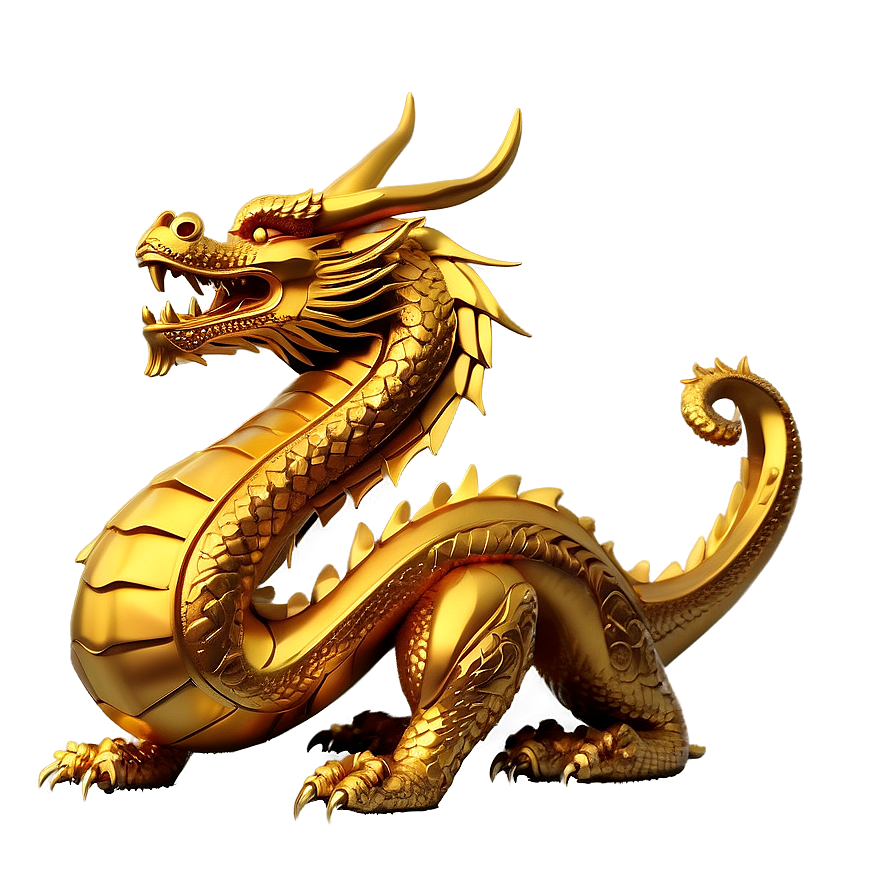 Golden Dragon Statue Png Ivk PNG image