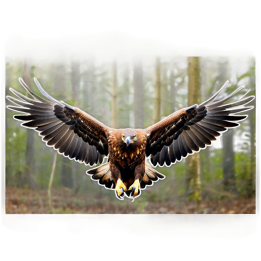 Golden Eagle In Forest Setting Png Tru PNG image