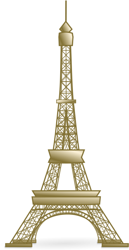 Golden Eiffel Tower Graphic PNG image