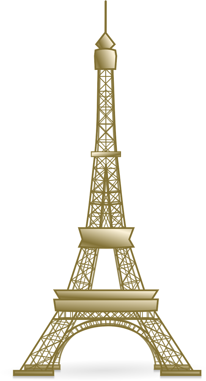 Golden Eiffel Tower Illustration PNG image