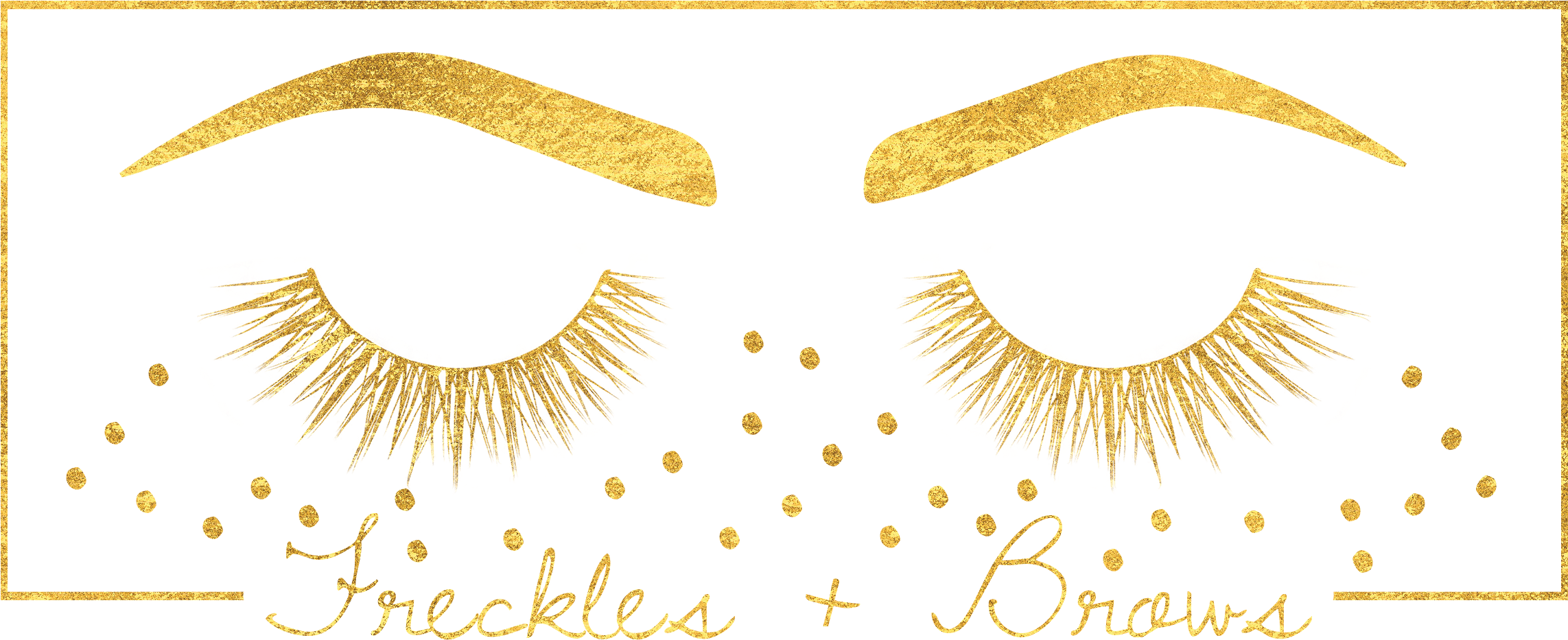 Golden Eyebrowsand Lashes Artwork PNG image